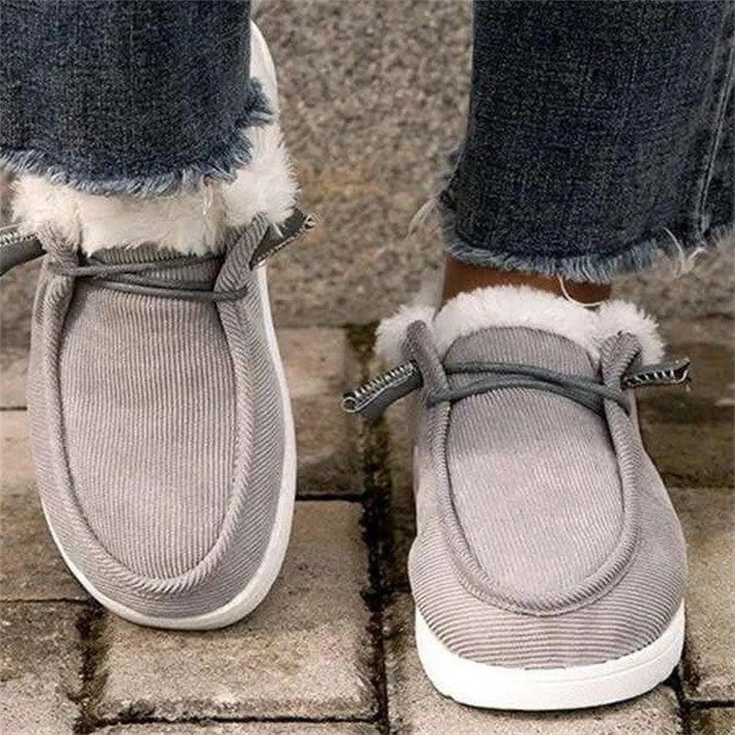 Winter Dress Boots For Women 2024 Ankle Booties Slip On Comfortable Snow Fuzzy Boots Casual Fur Lined Loafers Shoes