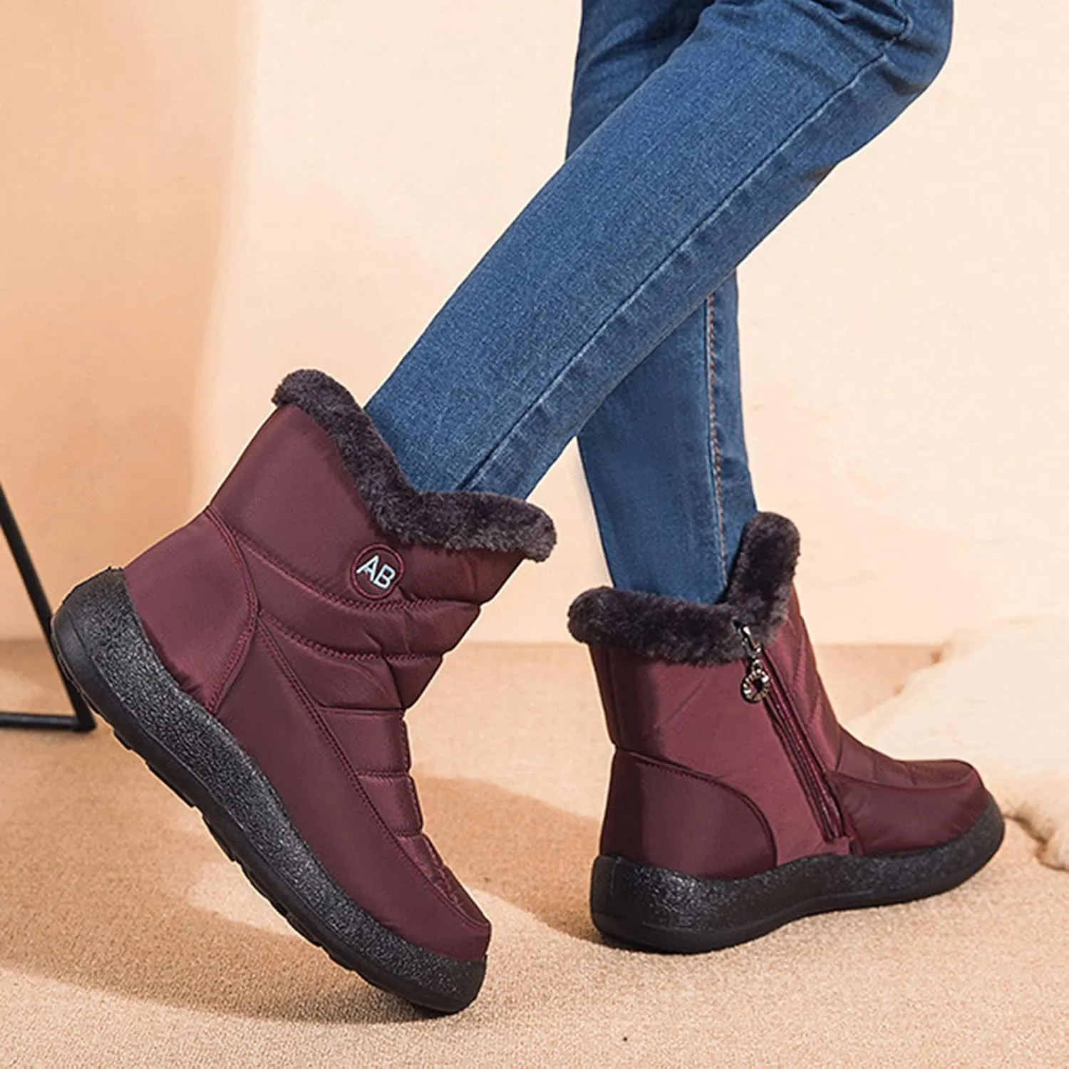 Womens Boots Winter Cute Ladies Premium Warm & Comfy Snow Boots Snow Boots Womens Winter Ankle Boots Ladies Plush Lined Snow Boot Barefoot Shoes Men Mens Booties Winter
