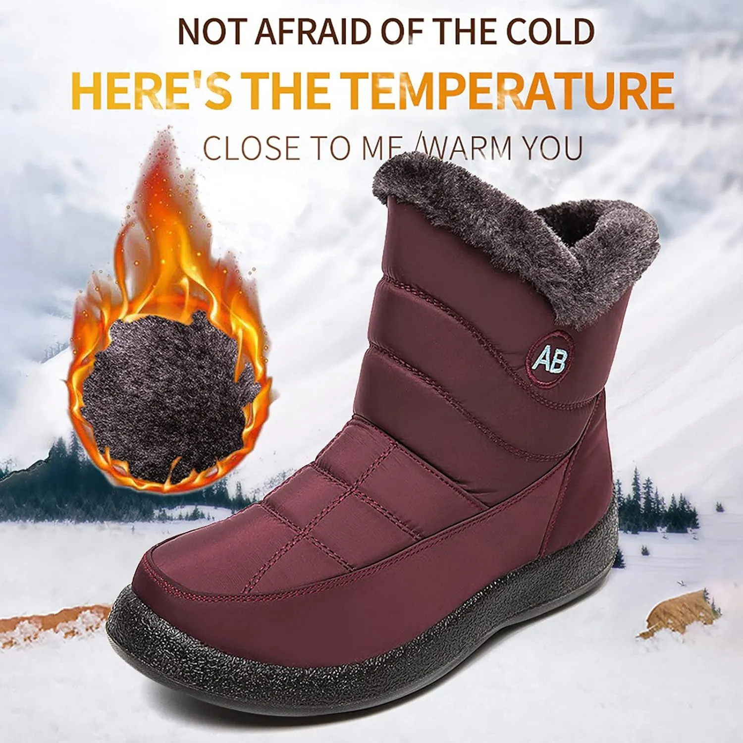Womens Boots Winter Cute Ladies Premium Warm & Comfy Snow Boots Snow Boots Womens Winter Ankle Boots Ladies Plush Lined Snow Boot Barefoot Shoes Men Mens Booties Winter