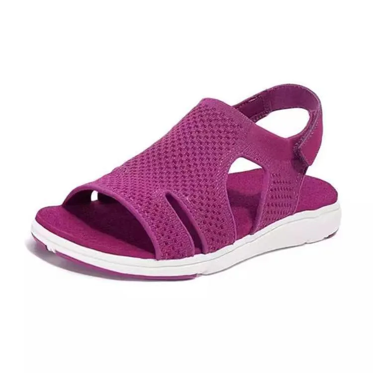 Women's flyknit velcro sport sandals stretchy lightweight outdoor sandals