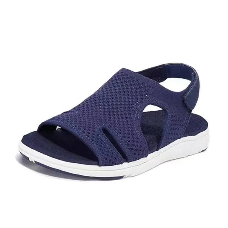 Women's flyknit velcro sport sandals stretchy lightweight outdoor sandals