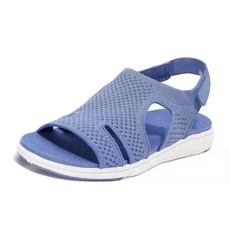 Women's flyknit velcro sport sandals stretchy lightweight outdoor sandals