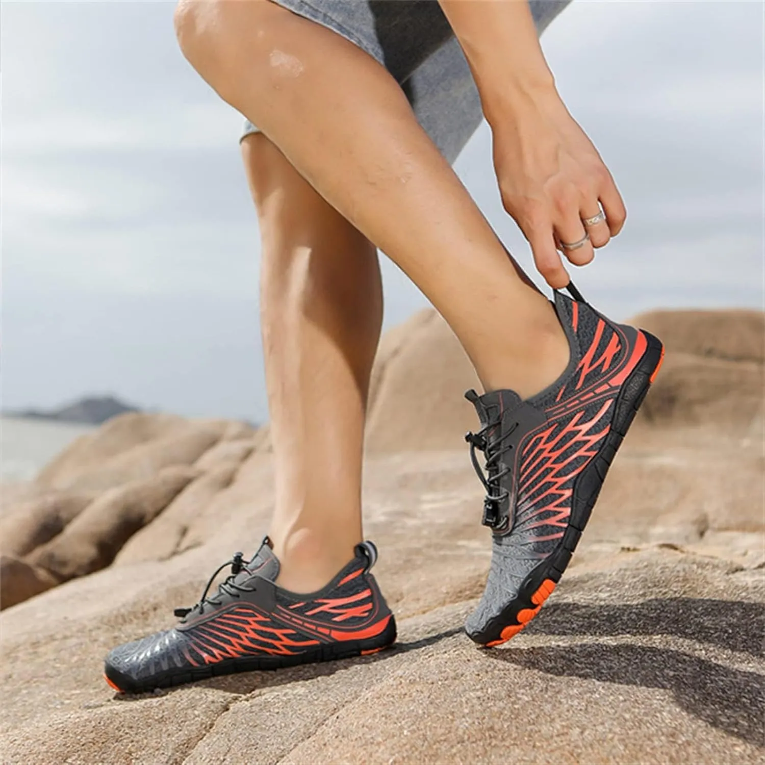 Womens Mens Barefoot Shoes Lightweight Non Slip Grounded Shoes Casual Quick Dry Water Shoes for Women Men Fashion Breathable Hiking Footwear for Riding Climbing Swimming Surfing Camping Boating