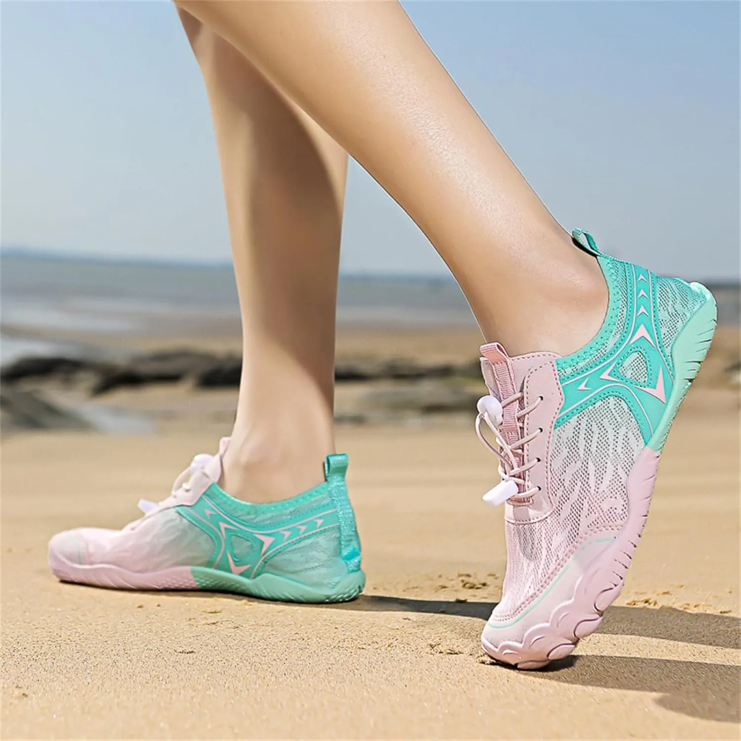 Womens Mens Water Shoes,Healthy & Non-Slip Hike Barefoot Shoes,Lightweight Quick Dry Trail Running Footwear,Outdoor Beach Wide Toe Box Surf Footwear with Adjustable Strap