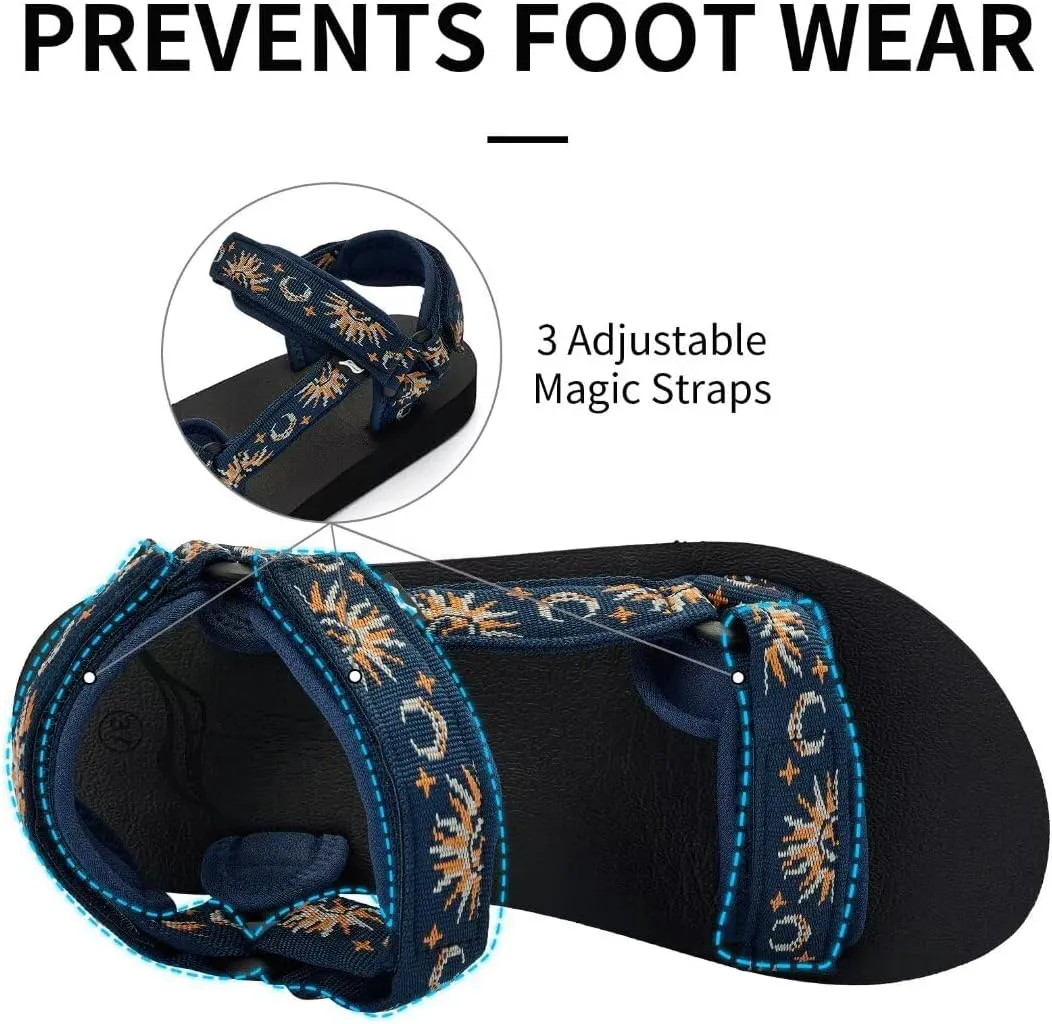 Women's Sandals Hiking Sport Sandals with Arch Support Yoga Mat Insole Comfortable Walking Water Sandals for Beach Travel Athletic