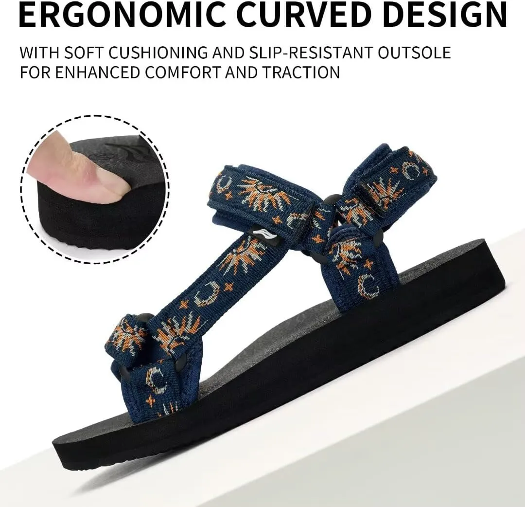 Women's Sandals Hiking Sport Sandals with Arch Support Yoga Mat Insole Comfortable Walking Water Sandals for Beach Travel Athletic