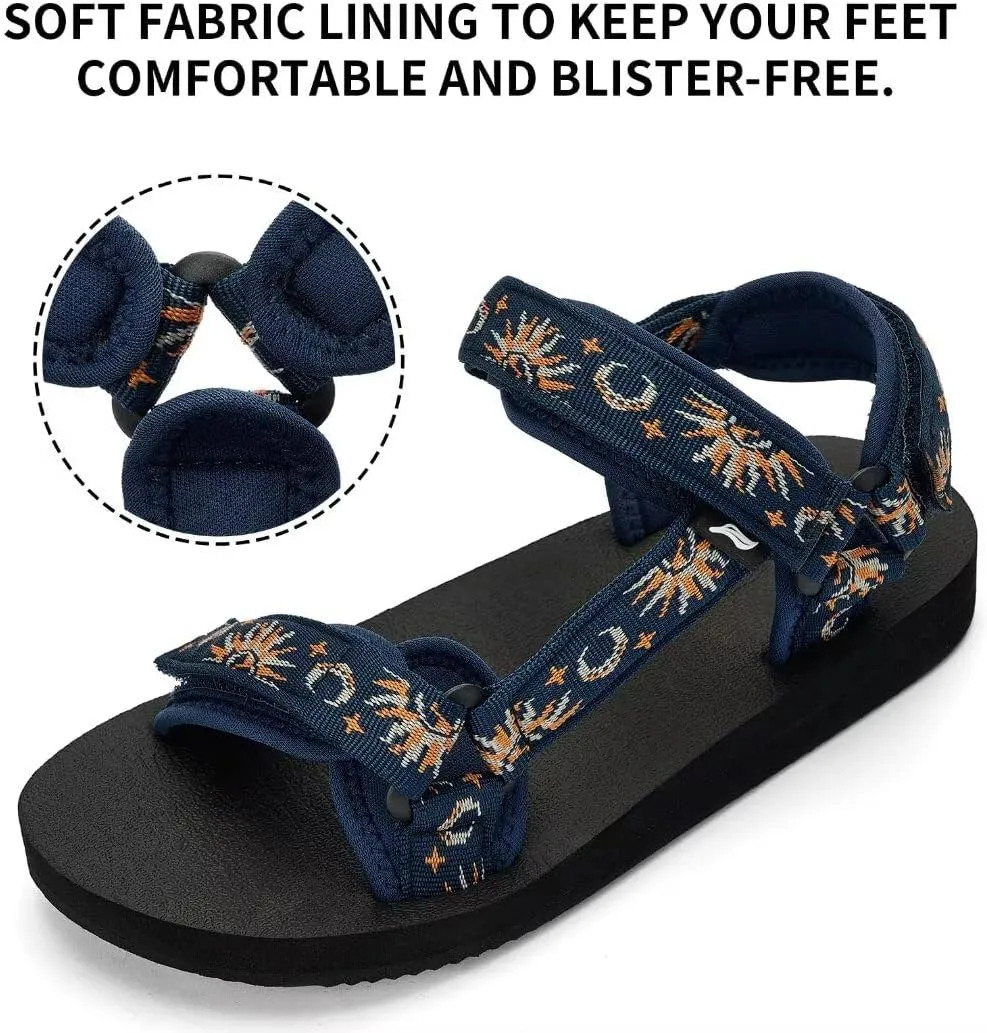 Women's Sandals Hiking Sport Sandals with Arch Support Yoga Mat Insole Comfortable Walking Water Sandals for Beach Travel Athletic