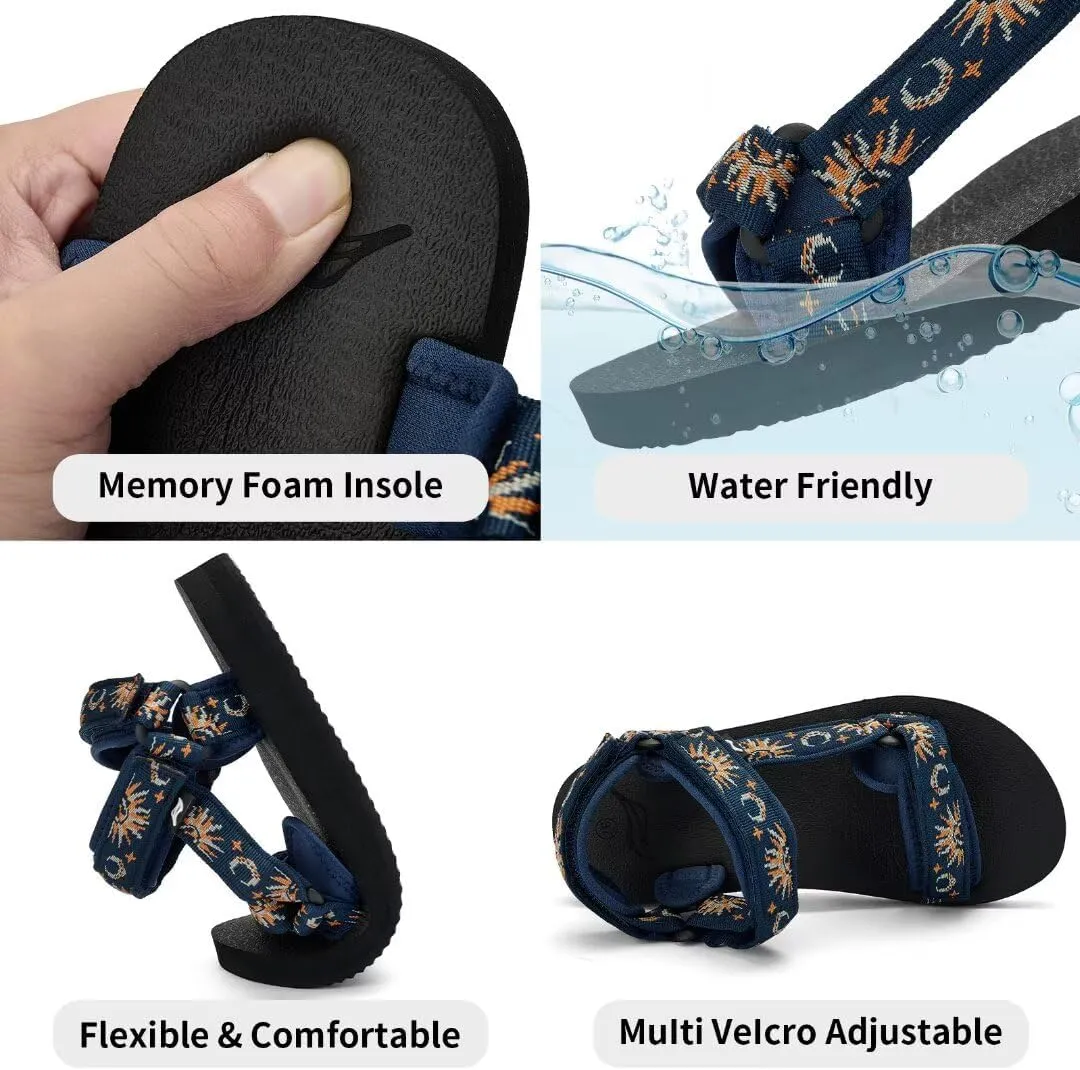 Women's Sandals Hiking Sport Sandals with Arch Support Yoga Mat Insole Comfortable Walking Water Sandals for Beach Travel Athletic