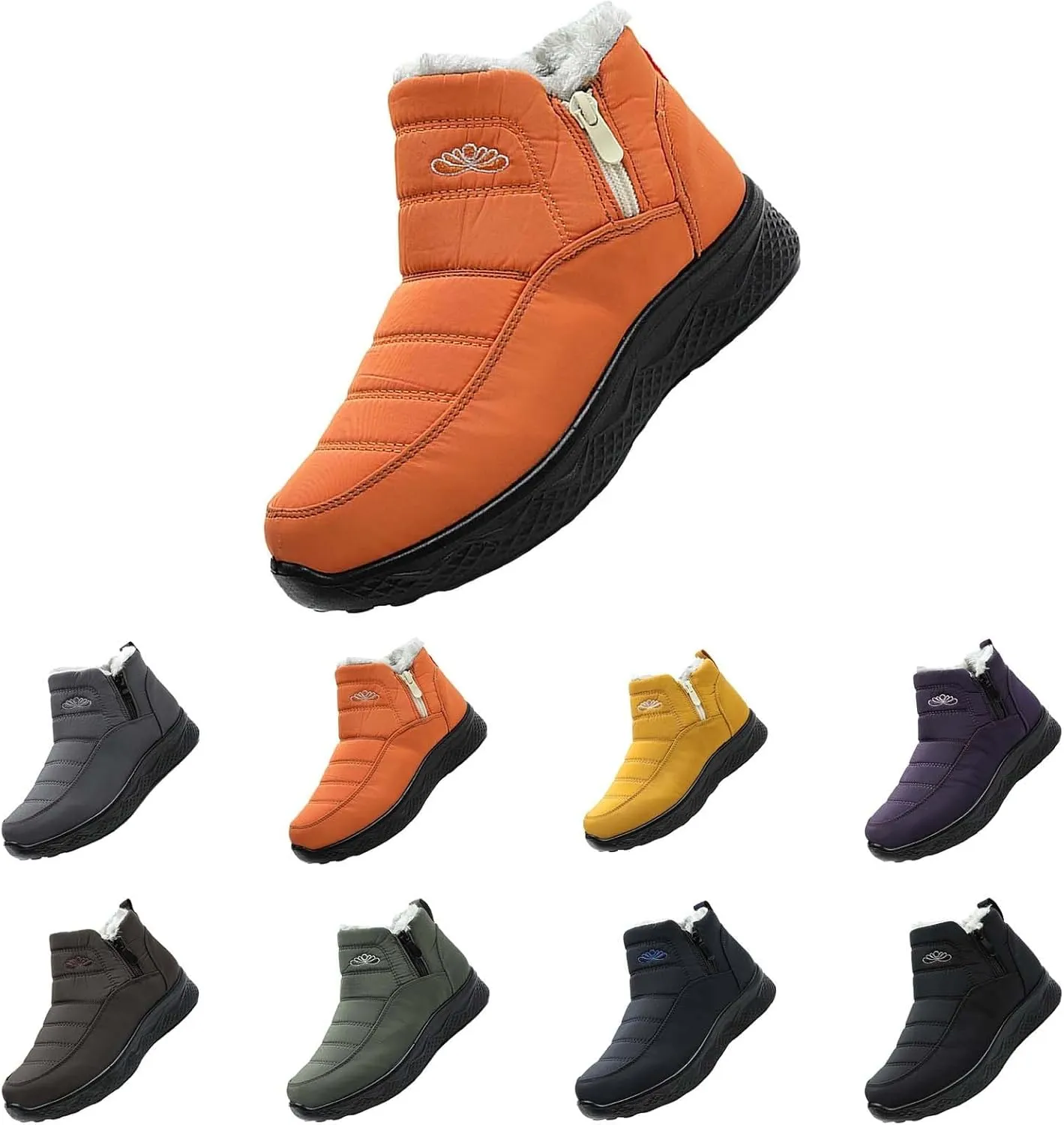 Womens Winter Boots Wide Width Ladies Slip On Snow Boots for Women Boot with Comfort Barefoot Shoes Grounded Footwear Hiking Steel Toe Shoes for Women Men's Winter Booties