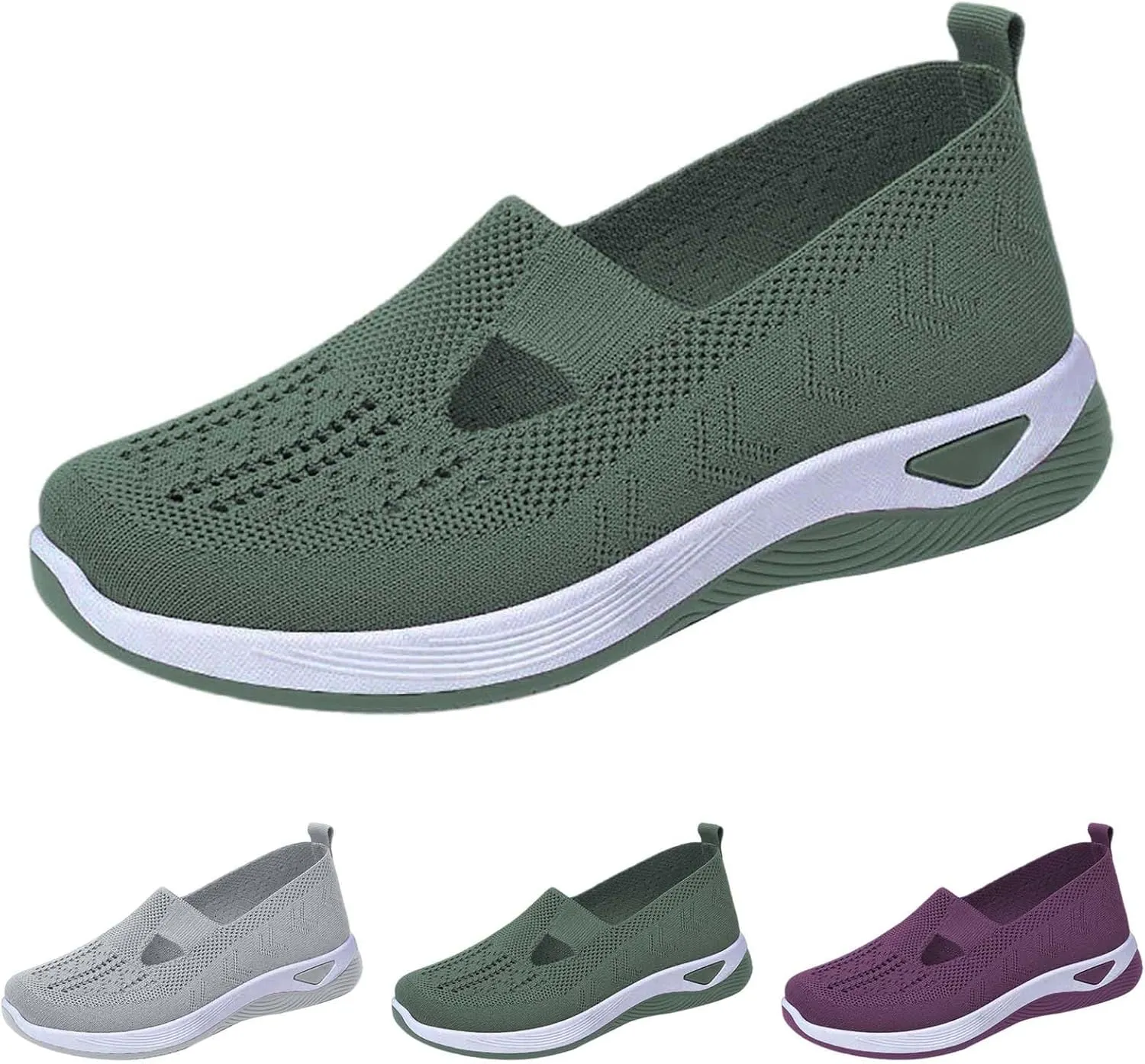 Women's Woven Orthopedic Breathable Soft Shoes Womens Running Shoes Wide Feet Casual Shoes White Platform Sneakers Slip On Tennis Shoe Loafers Dress Shoe
