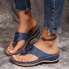 Womenyiaor Women's Orthopedic Arch Support Sandals - Summer Casual Flip Flops - Black