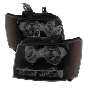 Xtune Crystal Headlights Chevy Suburban (07-14) Black or Black Smoked w/ Amber Turn Signal Light